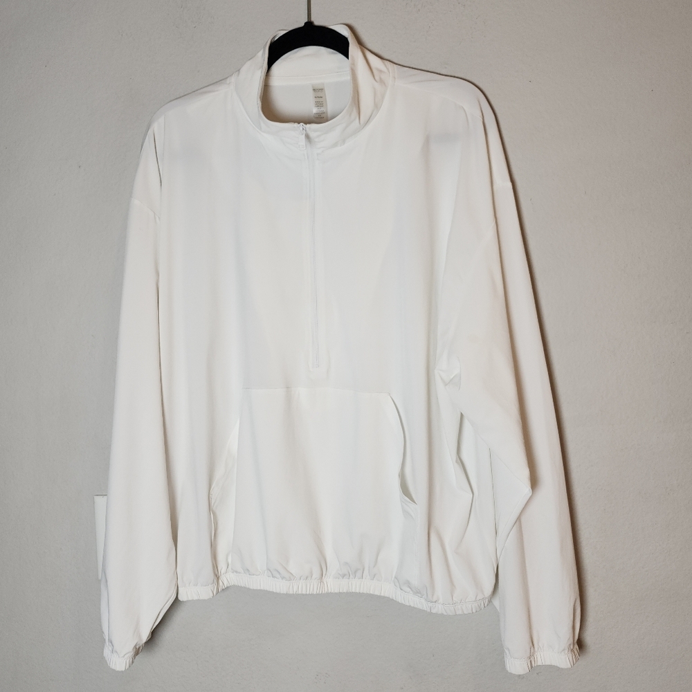 Beyond Yoga In Stride White Half Zip Pullover Women's Size XL Running Active